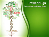 PowerPoint Template - Ecology - environmental poster made from words in the shape of green tree