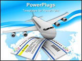 PowerPoint Template - Two e-tickets and an airplane symbolizing air travel