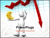 PowerPoint Template - hree dimensional render of a cartoon human figure holding his head while a graph shows the Euro in 