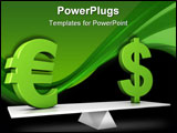 PowerPoint Template - 3d illustration of dollar and euro in balance - financial concept