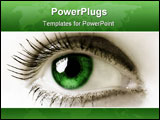 PowerPoint Template - Feminine green eye. Extreme close-up. High key.