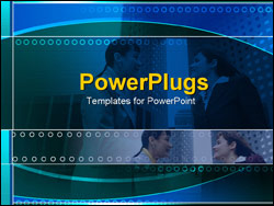 PowerPoint Template - businesswomen talking by buildings