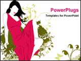 PowerPoint Template - image of a illustrated fashion lady