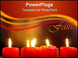 PowerPoint Template - Red Candles with blury background