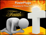 PowerPoint Template - Man praying in lap. Isolated 3d image