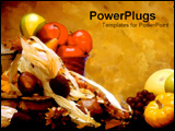 PowerPoint Template - Fruits and vegetables in a fall display.