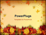 PowerPoint Template - hotoshop composition of colorful fall flowers for Halloween or Thanksgiving frame or border with co