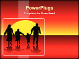 PowerPoint Template - happy family image with sunset view