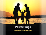 PowerPoint Template - image of 3 happy family members playing