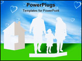 PowerPoint Template - Silhouettes of the parents and children from a paper