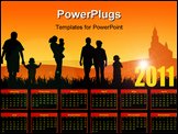 PowerPoint Template - family calendar 2011 with young people going to church
