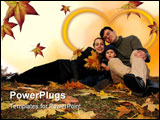 PowerPoint Template - family with autumn leaves