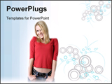 PowerPoint Template - Pretty woman in red