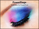 PowerPoint Template - Beautiful bright fashion makeup of female eye - macro shot