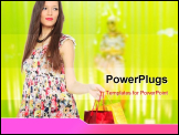 PowerPoint Template - Woman in front of a shop Window with shopping bags