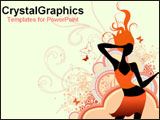 PowerPoint Template - Drawn image of girl dancing.