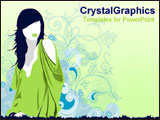 PowerPoint Template - Drawn image of girl in fashion top.