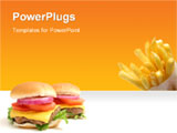 PowerPoint Template - french fries and 2 Big Cheeseburgers