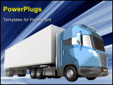 PowerPoint Template - Modern truck with cargo container, isolated on white 3d image