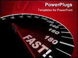 PowerPoint Template - The word Fast on a speedometer with red needle pointing to it