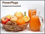 PowerPoint Template - fruits in a tray with juice in jug