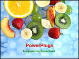 PowerPoint Template - fruits in a tray with ice