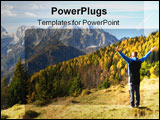 PowerPoint Template - man looking on the mountiansfeel freeslovenia europe