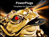 PowerPoint Template - Chinese Feng Shui Frog with coins. Isolated on white