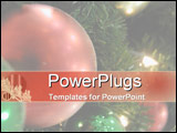PowerPoint Template - Christmas bauble hangs on tree