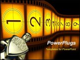 PowerPoint Template - Filmstrip (countdown) standing on the reflective surface.
