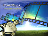 PowerPoint Template - Cinema video film 3D with light effect.