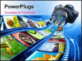 PowerPoint Template - rofessional camera takes pictures. The film strip of pictures enter through the lens. Exclusive Des