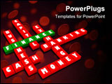 PowerPoint Template - Three dimensional render of crossword with the word FINANCE in a different color.