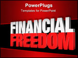 PowerPoint Template - 3d rendered illustration of the word financial freedom on a light gray-white gradient background