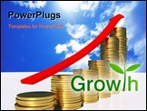 PowerPoint Template - business growth is shown by the coin and red arrow