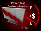 PowerPoint Template - Cash gauge on the dashboard approaching empty value