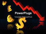PowerPoint Template - Abstract vector illustration of financial graphs and currency symbols crashing to the floor