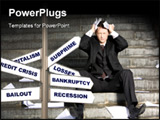 PowerPoint Template - Image of frustrated professional with his eyes closed in grief during crisis