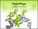 PowerPoint Template - 3d image conceptual looking for job on a white background