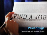PowerPoint Template - finding a job on a newspaper.