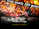 PowerPoint Template - oncept image of stock market meltdown. Explosion and flames along with many newspaper headlines rea