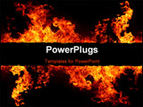 PowerPoint Template - abstract background with vivid hot fire flames - copy space for your text