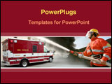 PowerPoint Template - Firefighter putting off a fire
