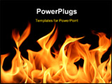 PowerPoint Template - close up of fire and flames on a black background