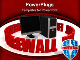 PowerPoint Template - 3d rendered illustration of a personal computer and the word firewall