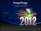 PowerPoint Template - Vibrant beautiful firework on the holiday day new 2012 year
