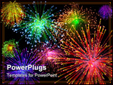 PowerPoint Template - 3D illustration of celebratory firework in dark sky