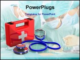 PowerPoint Template - Stethoscope and first aid on white background. Isolated 3D image