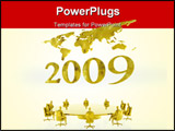 PowerPoint Template - ew years 2007 with a world map in the background, a new fiscal year. clipping path, financial, team