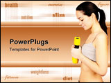 PowerPoint Template - young woman holding yellow dumbbells while exercising